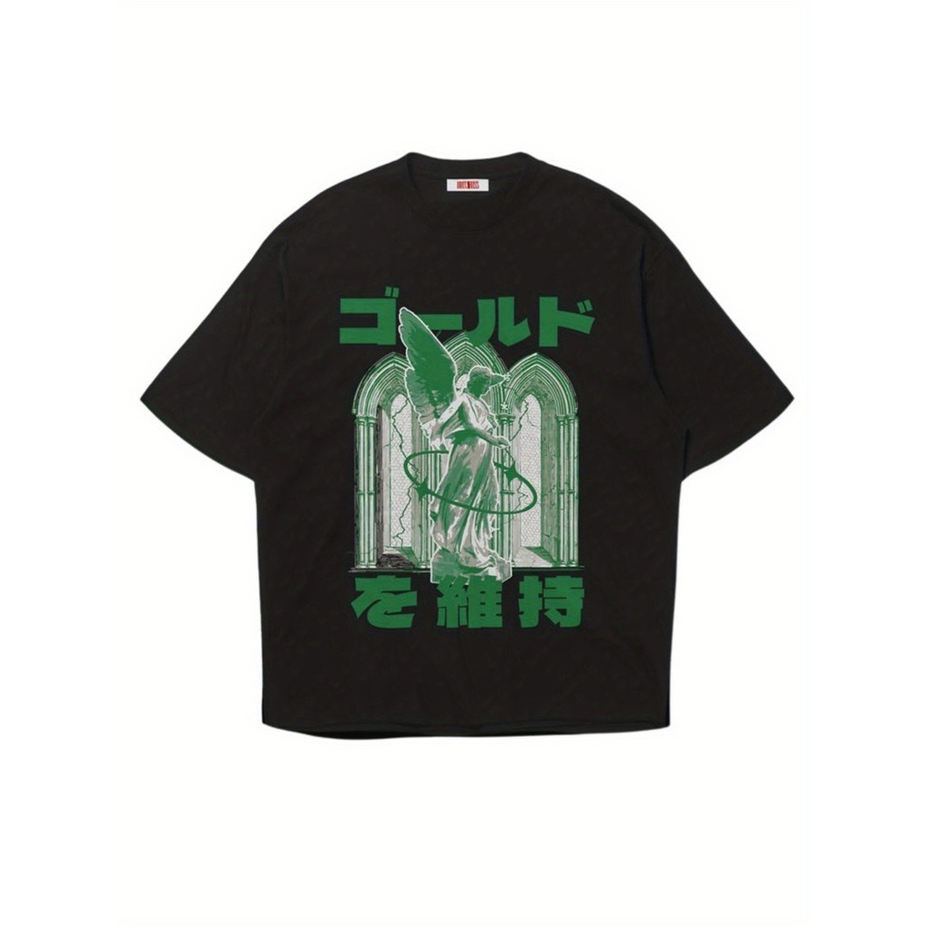 Koleksi Kaos Pria & Unisex Desain Eksklusif Kaos Malaikat Jepang Hitam Kakek Lucu Hutan Satwa Liar P