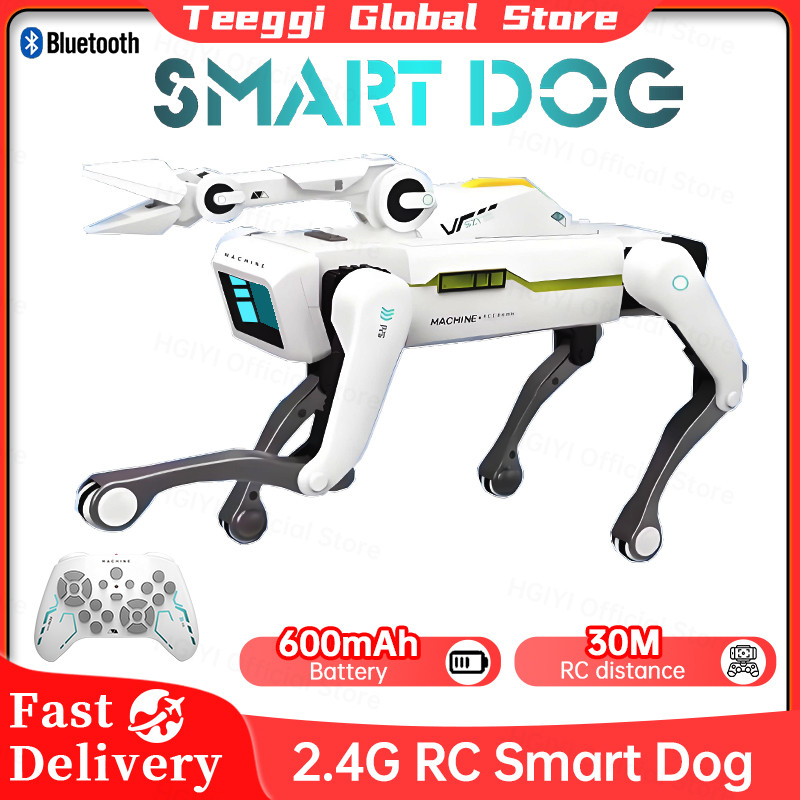 Teeggi Electric RC Intelligent Robot Dog with Clip Multifunction RC Mechanical Dog Educational Toy B