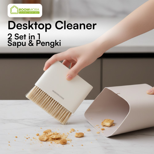 Sapu Pengki Set 2 in 1 Sapu Mini Set Serok Tempat Sampah Meja Sapu Kecil Untuk Mobil
