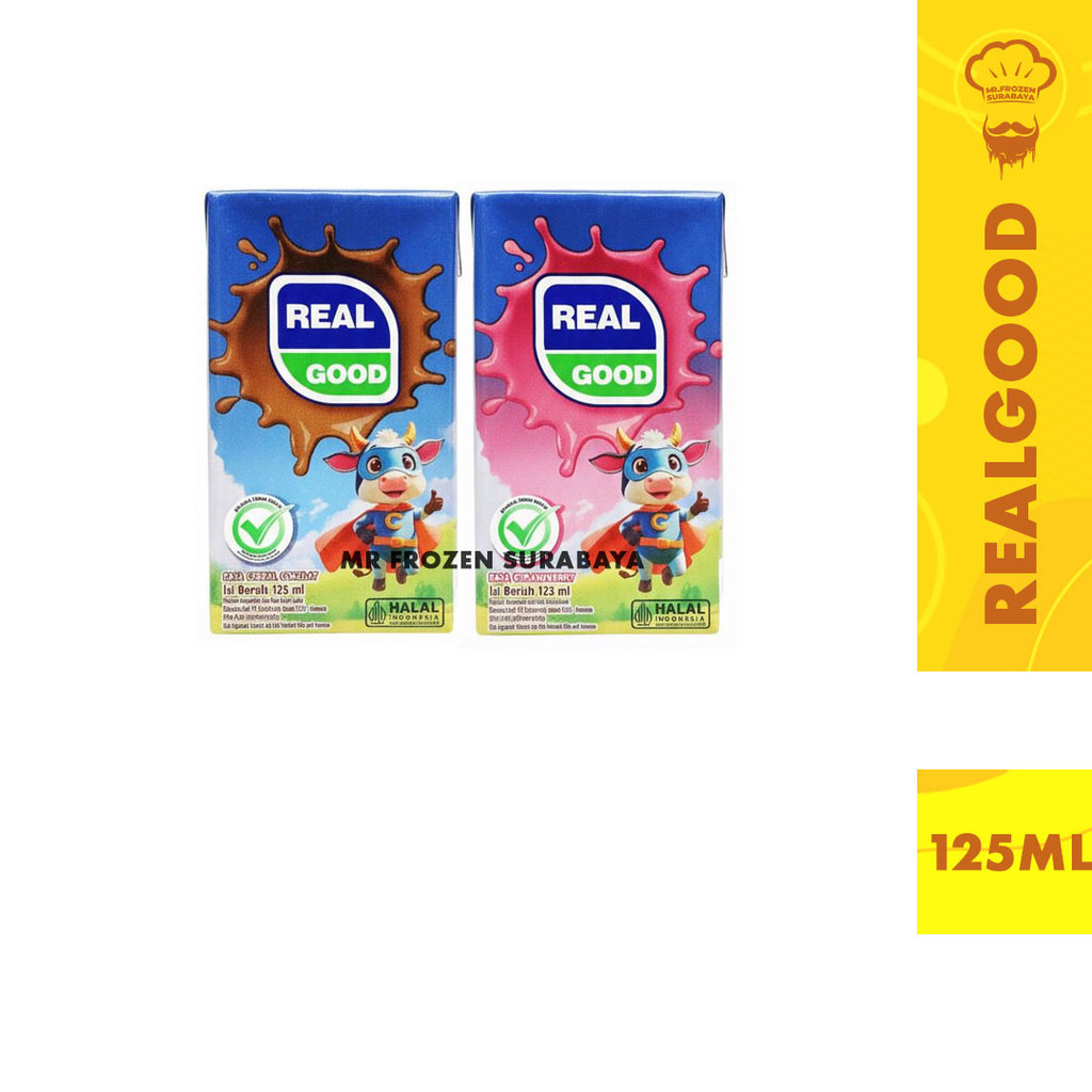Susu UHT Realgood 125ml Rasa Coklat Strawberry