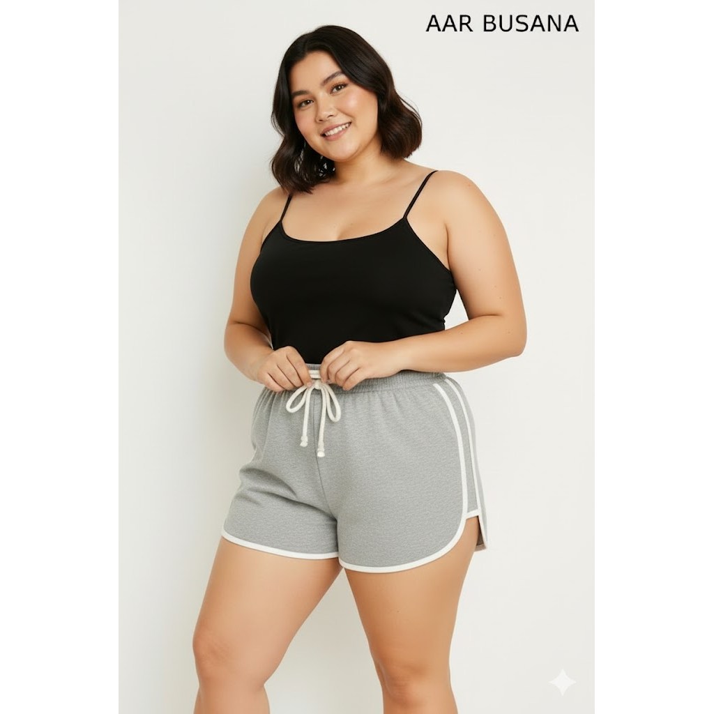 Celana Pendek Jumbo Muniko Pria Wanita – Bahan Spandek Jersey Lentur Nyaman Dipakai