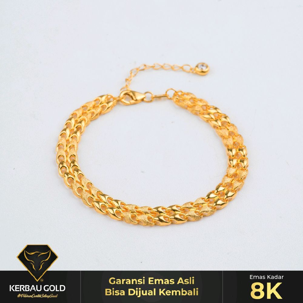 [Kerbau Gold] Gelang Emas Pajero Doubke 8K - Emas Asli 100%