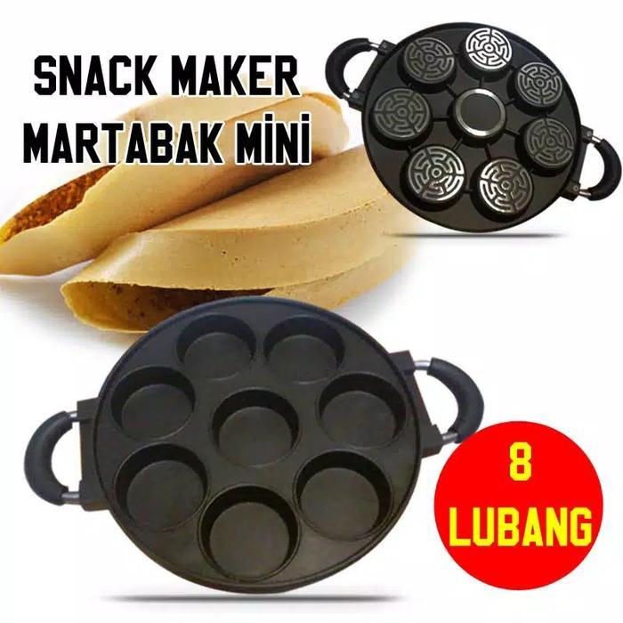 Cetakan Martabak Mini 8 Lubang Datar Teflon Anti Lengket / Cetakan Martabak Mini 7 Lubang Datar Cake