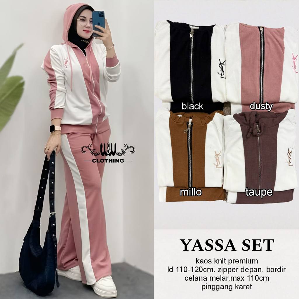 Hania set sporty baju setelan olahraga wanita modis casual kekinian