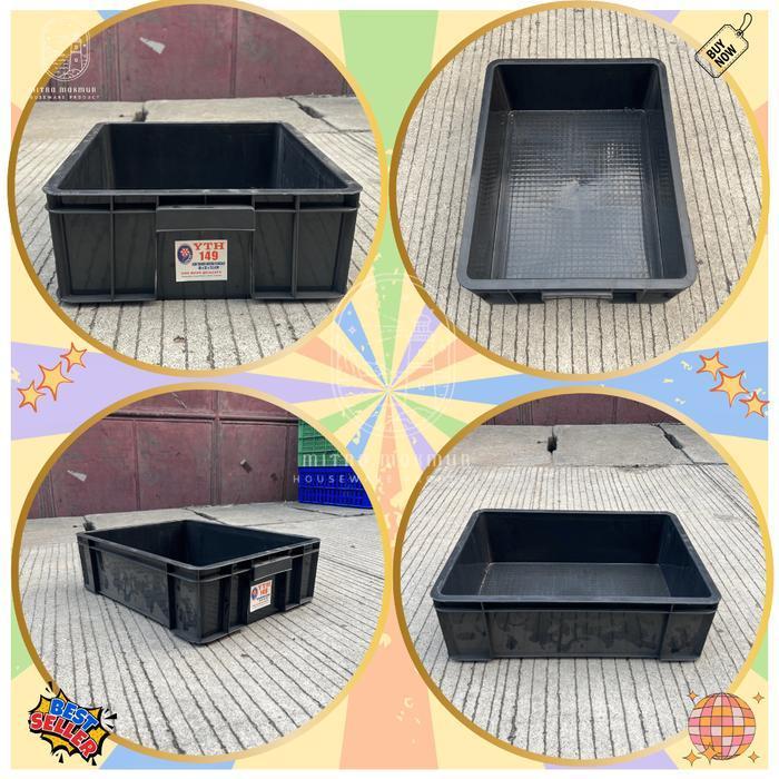 BOX CINCAU YTH 149 KONTAINER BOX INDUSTRI CINCAU KRAT PLASTIK CONTAINER BOX - Hitam