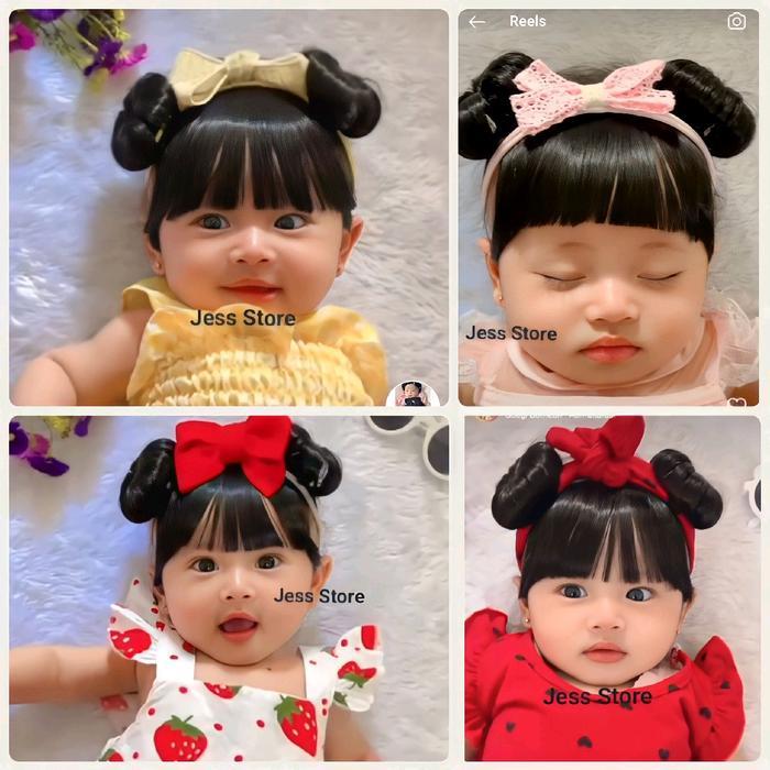 Ready bandana wig / bandana bando bayi rambut / bandana anak turban poni wig bayi wig bayi 6 sampai 
