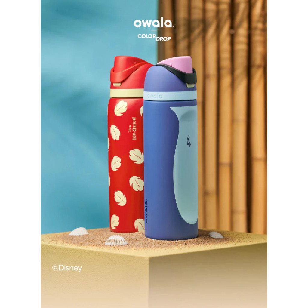 Owala FreeSip 24oz 32oz Stainless Steel Water Bottle – BPA-Free – Stitch