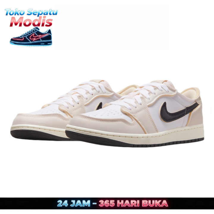 Nike Air Jordan 1 sepatu kets putih susu kelapa rendah dan EX