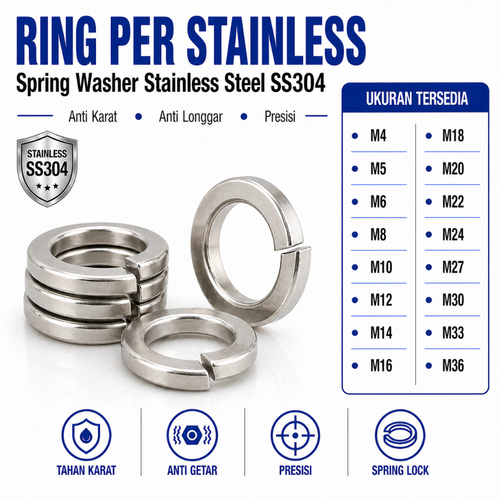Ring Per M24 / Spring Washer M24 / WL M24 / Ring Per Stainless M24 SS304