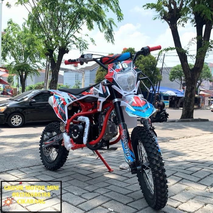 MOTOR MINI TRAIL 110CC SYMOTOS MATIC RING 14/12 MESIN 4TAK + LAMPU - Rangka Merah