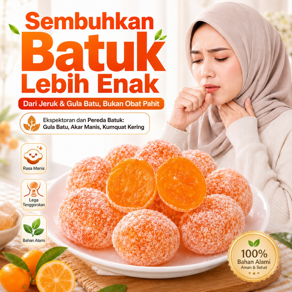 [Segera Redakan Batuk]Gula Batu Dan Kumquat Kering Untuk Meredakan Dahak Dan Batuk/Natural Phlegm Re