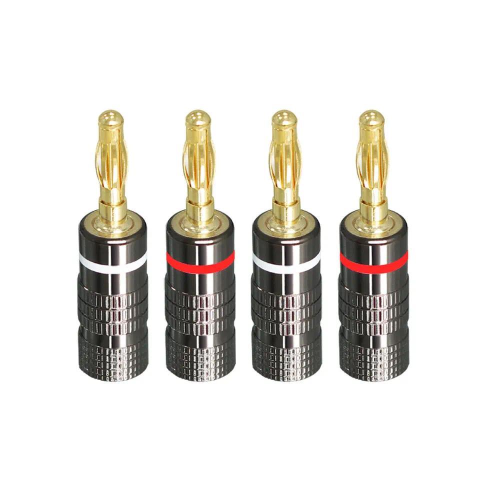 4PCS Y Speaker Banana Plug Connectors 4MM Gold Plated Copper OFC GD Hifi Amp Speaker Adapter Termina