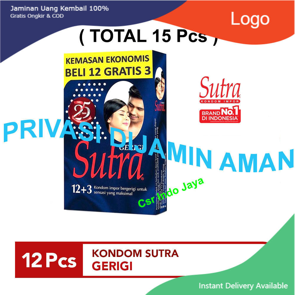 [ PROMO ]  PRIVASI AMAN  ( COD ) TERMURAH Kondom Sutra Gerigi isi 12 + 3 Pcs / Condom Biru Bergerigi
