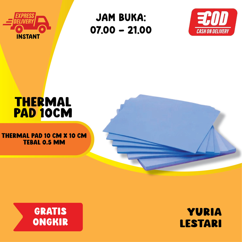 Thermal Pad 10 cm x 10 cm Tebal 0.5 mm / Thermal Paste Polos best