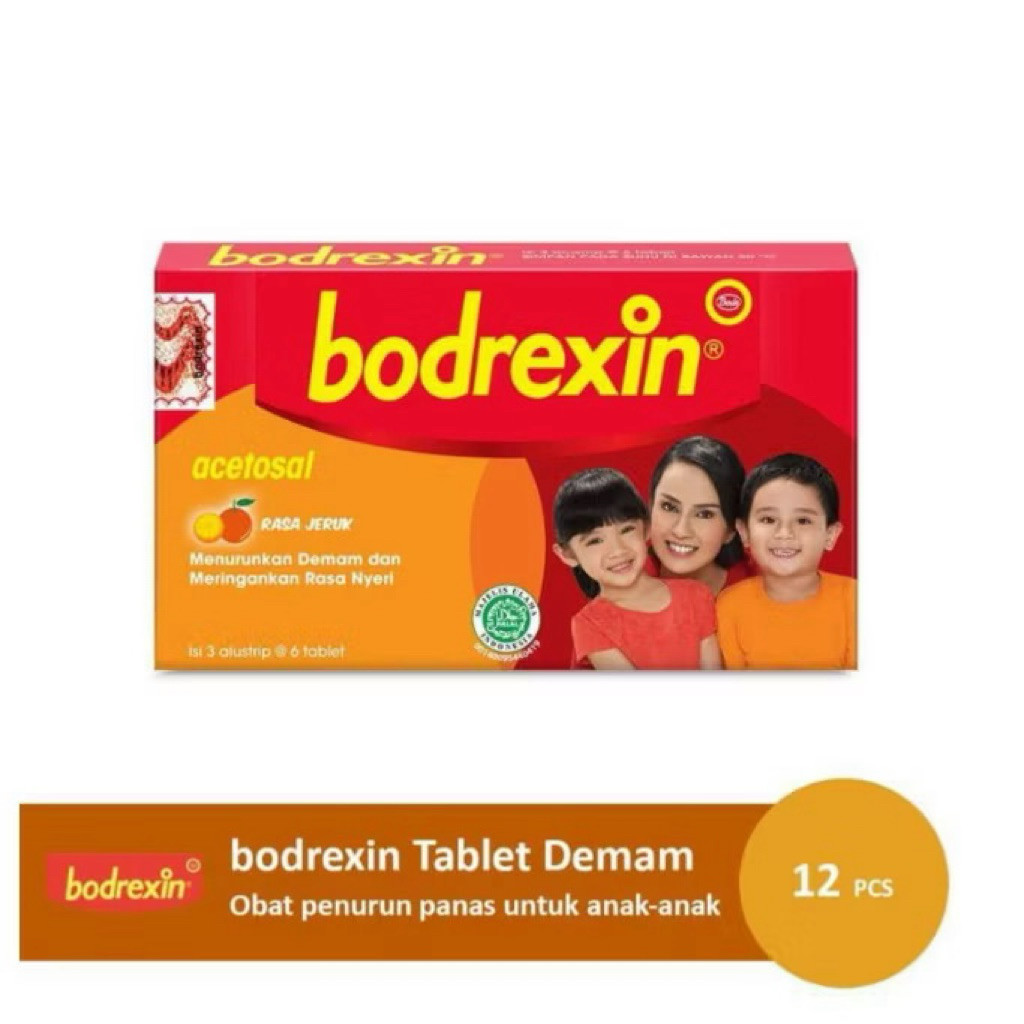 BODREXIN OBAT DEMAM ANAK ISI 16 TABLET / BODREXIN TABLET OBAT DEMAM DAN MERINGANKAN NYERI PADA ANAK