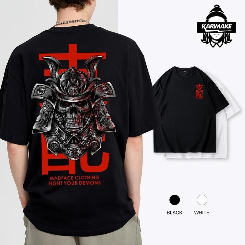 COD (Dikirim dalam 24 jam)MIEMIE. Japanese Samurai Tshirt Baju Original Pattern Street Style Samurai