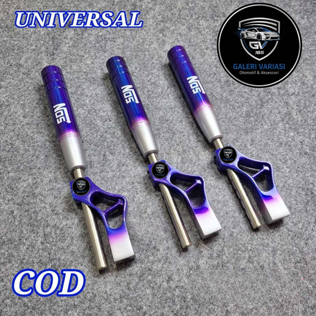 Shift Knob Ekstender Mobil Set Tuas Persneling Burn Tip Blue Alumunium tuas kepala knop knob + tiang