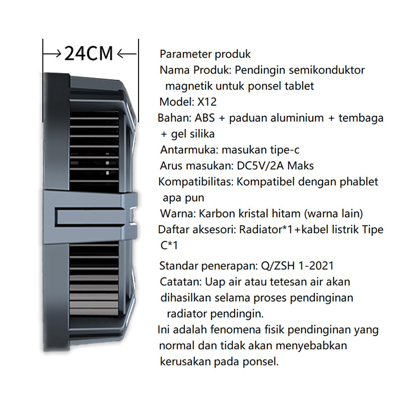 Dc NETPAC Funcooler X12 Fan Cooler Magnetic Cooling Fan Tablet PC Radiator RGB Original