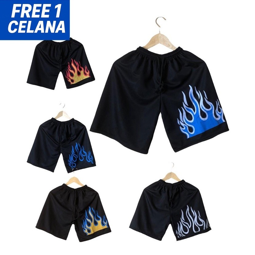 Celana kolor motif Api membara