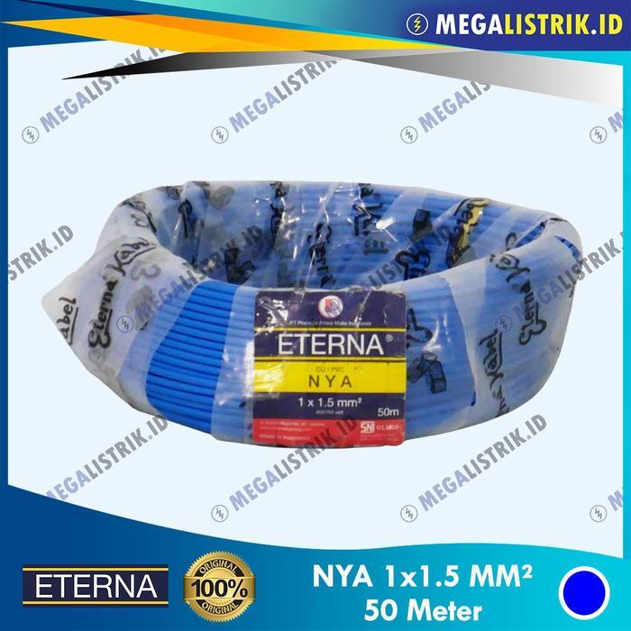 Eterna NYA 1.5mm ( 50M ) / Kabel Listrik Kawat 1 x 1.5 mm ( 50 Meter ) - Biru TERLARIS