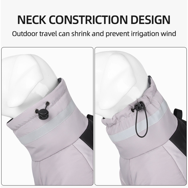 Warm Dog Coat for Large Dog Reflective Winter Cold Weather Dogs Puffer Jacket with Harness Built in 