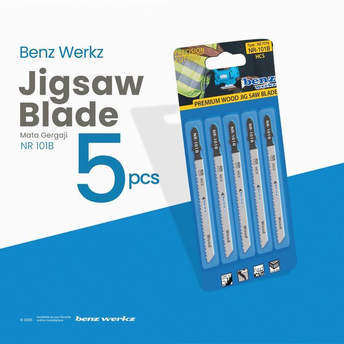 5 Pcs Mata Gergaji Kayu Jigsaw Blade 101B HCS Wood Benz Werkz