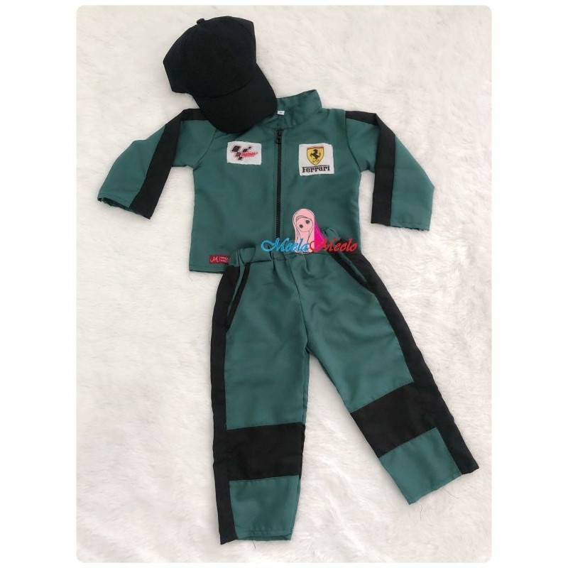Baju Anak Pembalap Kostum Racing Anak Free Topi Stelan Pembalap Bayi Termurah