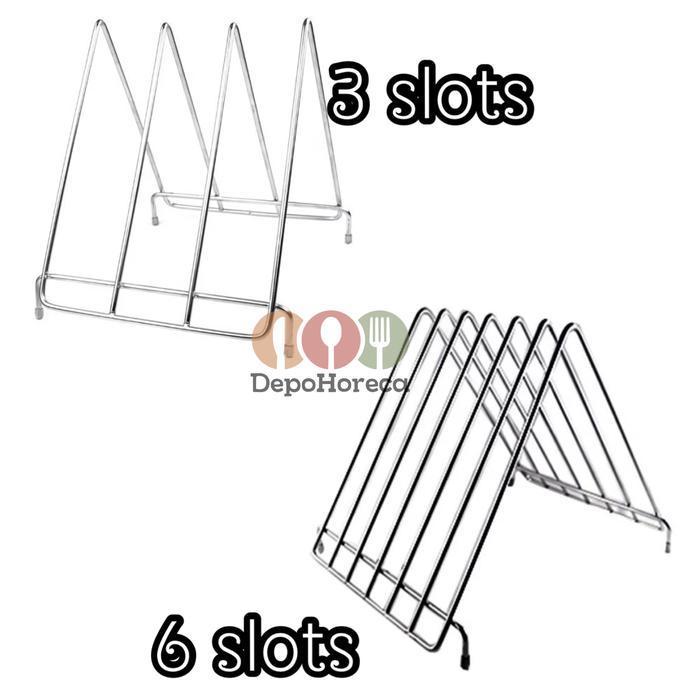 Rak Talenan / Tempat Talenan Stainless Steel / 3 Ruas / 6 Ruas - 3 slots