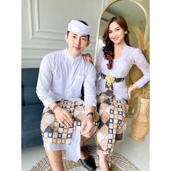 SET COUPLE KAMEN SAPUT UDENG KAMEN BATIK BALI HALUS Sale