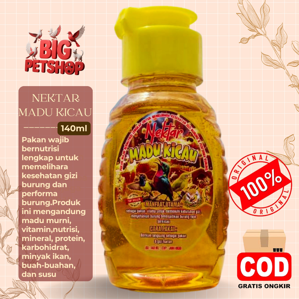 Nektar Madu Kicau 140ml Pakan Burung Pleci Kolibri Sogon Nutrisi Lengkap Penggacor Cepat Gacor