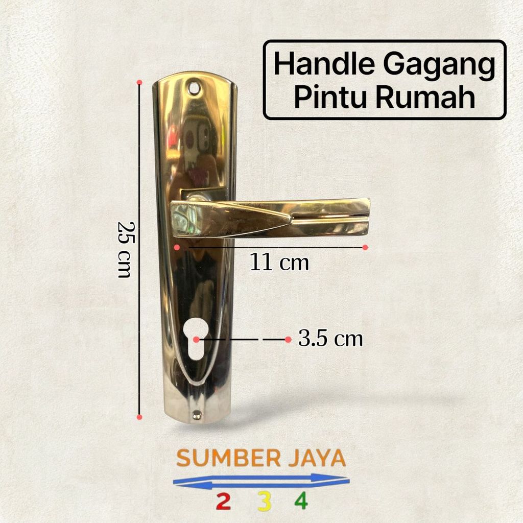 Handle Slot Kunci Pintu Rumah | Gagang Pintu Rumah Besar | Pegangan Pintu Rumah Besar (HANYA PEGANGA