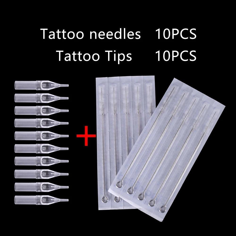 10pcs Tattoo Needles+Tattoo Tips Set sposable Mixed Tattoo Needles & Assorted Tattoo Needles Tubes I