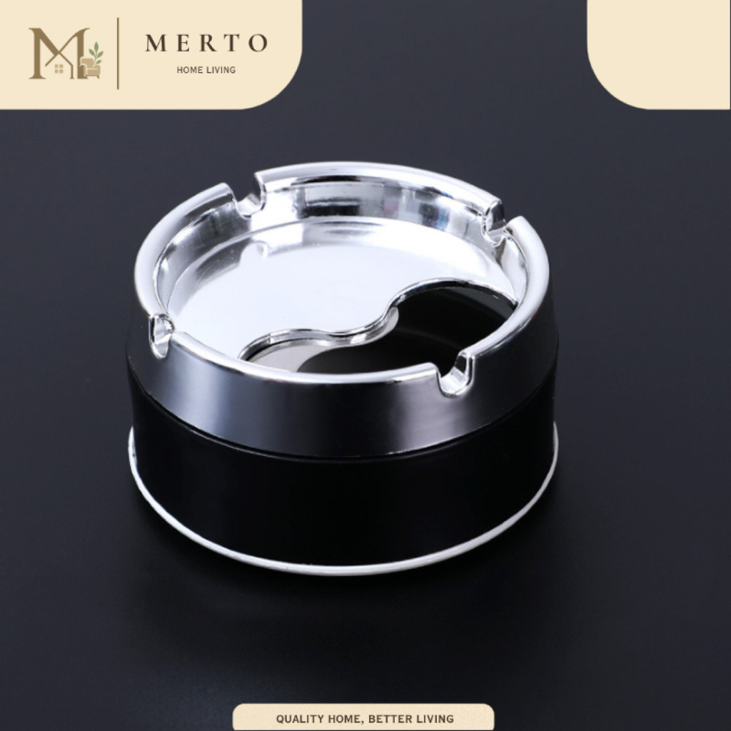 MERTO Asbak Putar Tutup / Asbak  Portable Rotation Enclosed / Asbak Stainless Steel Tebal