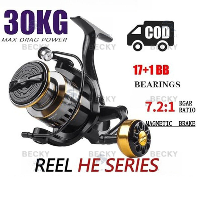 BECKY Reel Pancing HE1000 - 7000 10 Kg / Reel Pancing Murah Kuat Power / Gulungan Pancing Ikan Logam