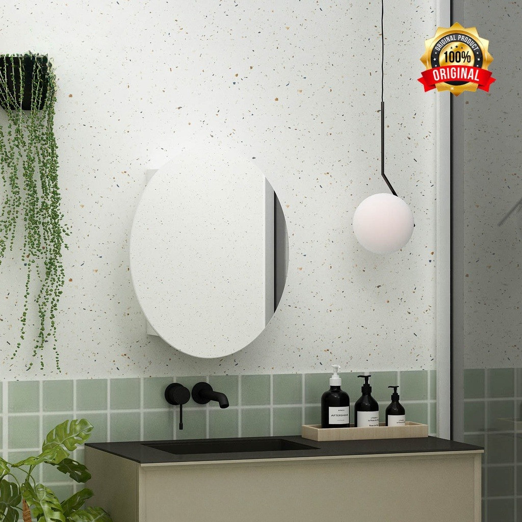 TOKO MEBEL MURAH ONLINE SBY - [ GOJEK ] Rak Cermin Aesthetic Wastafel Evier BTC40 OV Oval Evier BTC 