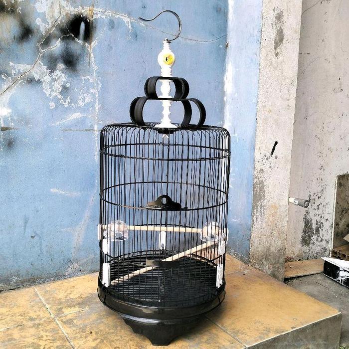 SANGKAR KANDANG BURUNG BESI BULAT JUMBO BESAR DIAMETER 38CM COCOK UNTUK BURUNG ANIS, CUCAK IJO,PNETE