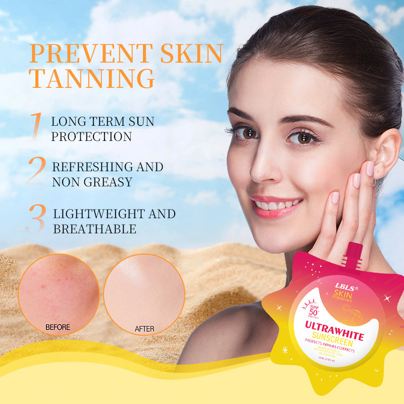 Tabir surya SPF50 (model matahari) Perlindungan UV, melembabkan dan menyegarkan tabir surya