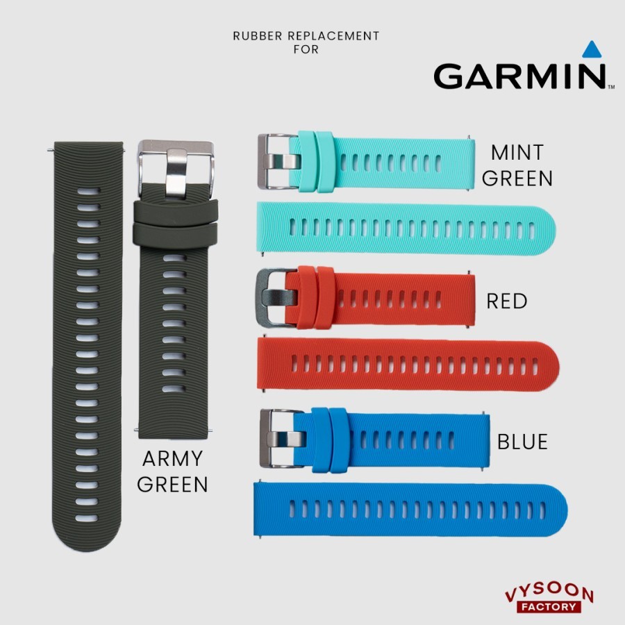 Time|| Strap Rubber Tali Karet Jam Garmin Forerunner 245 FR 245 FR245 20mm