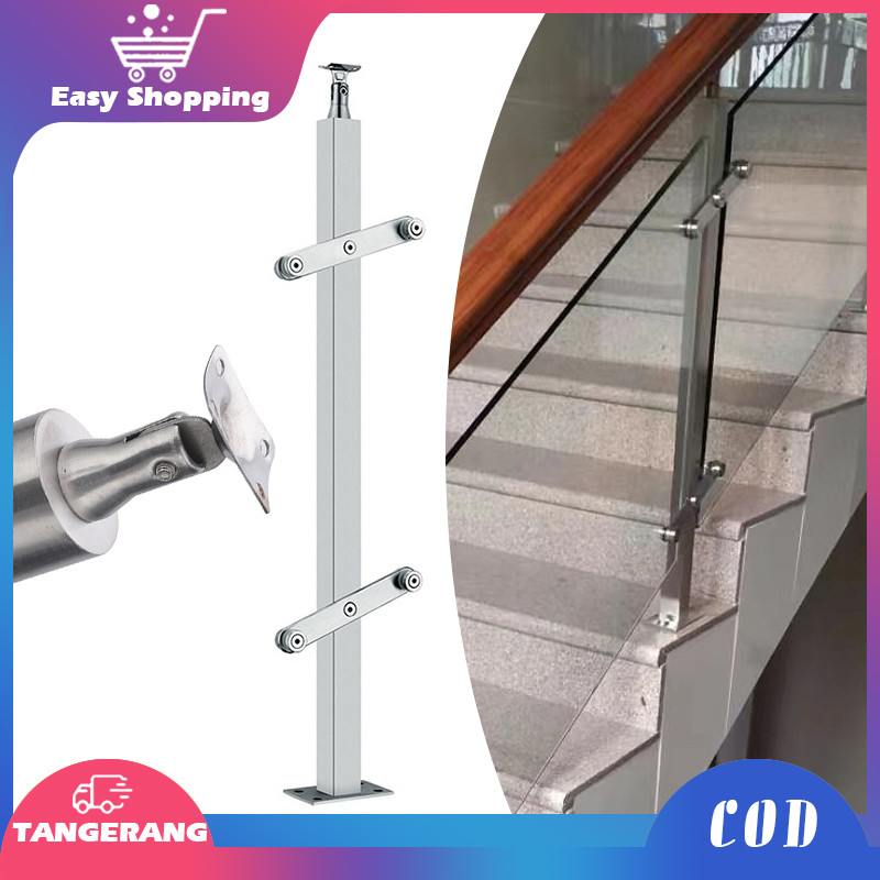 Tangga Stenlis 85cm Railing Tangga Kaca Stainless Sus 304