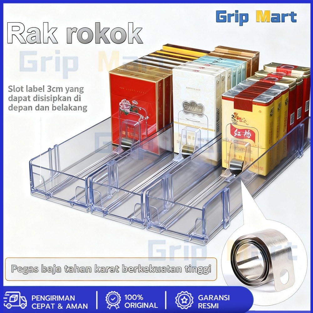 6pcs Pusher Rokok 28cm Rak Rokok Acrylic Automatik Pusher Akrilik Dengan Pendorong 1 Baris Pusher Ro