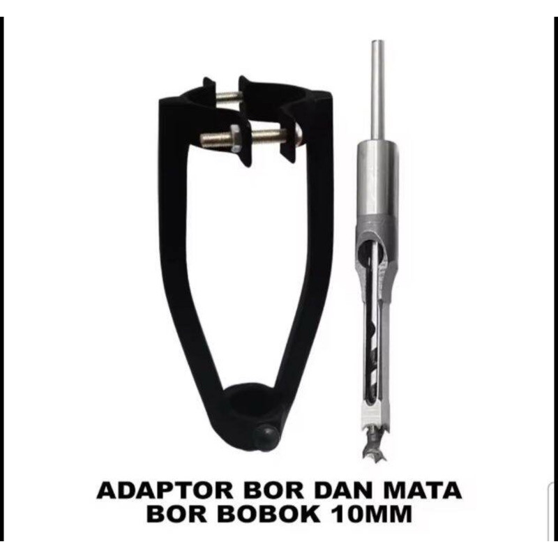 Dudukan Bor Bobok Kayu Dan Mata Bor 10MM