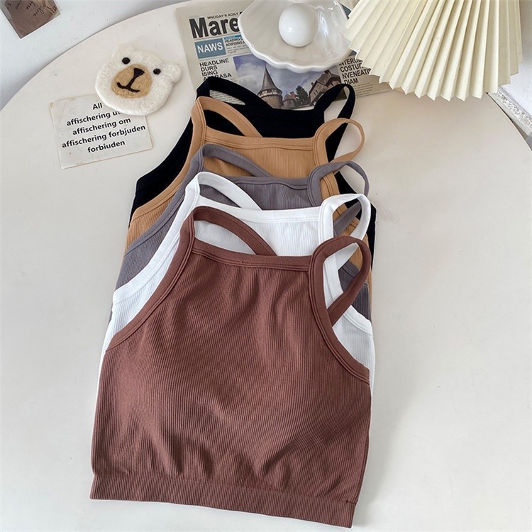 Tanktop Bra Wanita Tanpa Kawat 6560 Bra Fashion Wanita Turtle Neck Sexy Crop Top Elastis Bra Crop Al