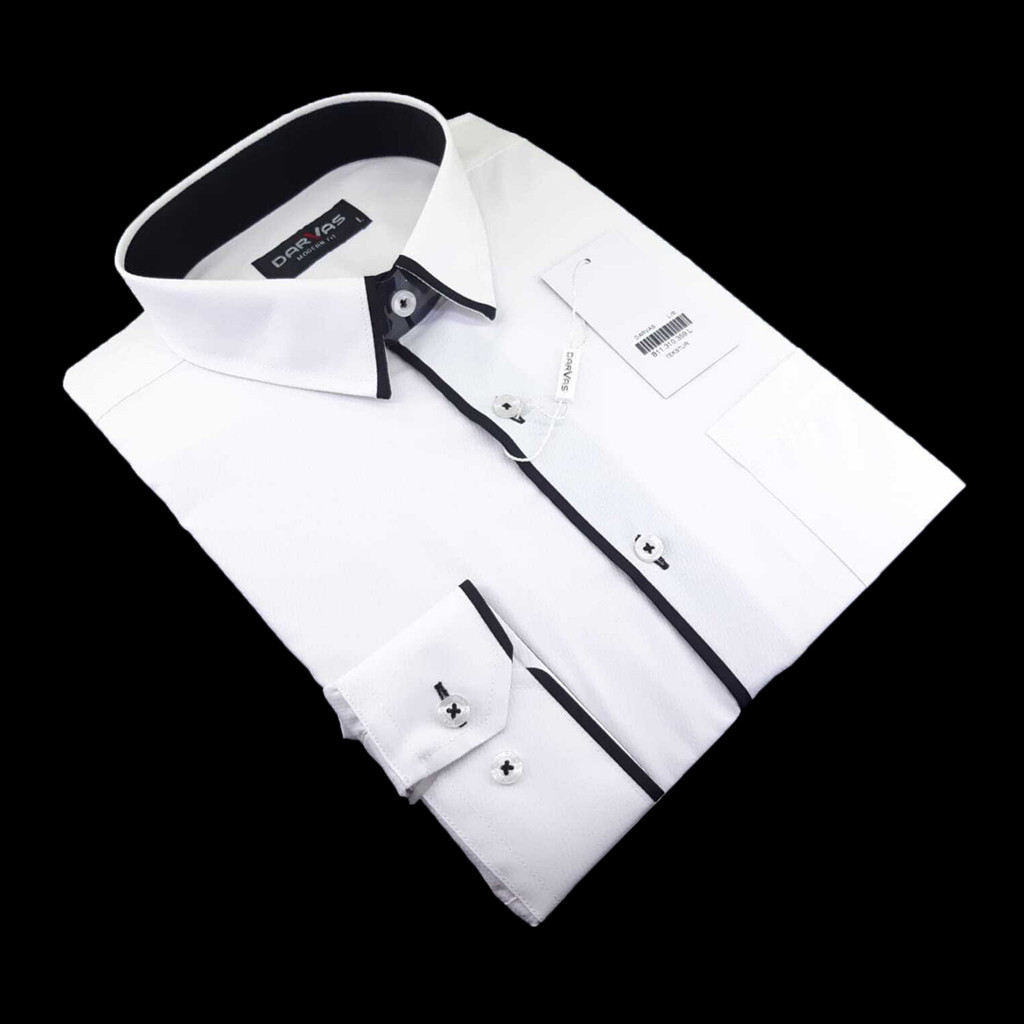 [COD] Kemeja Putih Pria Lengan Panjang Darvas Baju Cowok Hem Kerja Premium Jumbo Keren