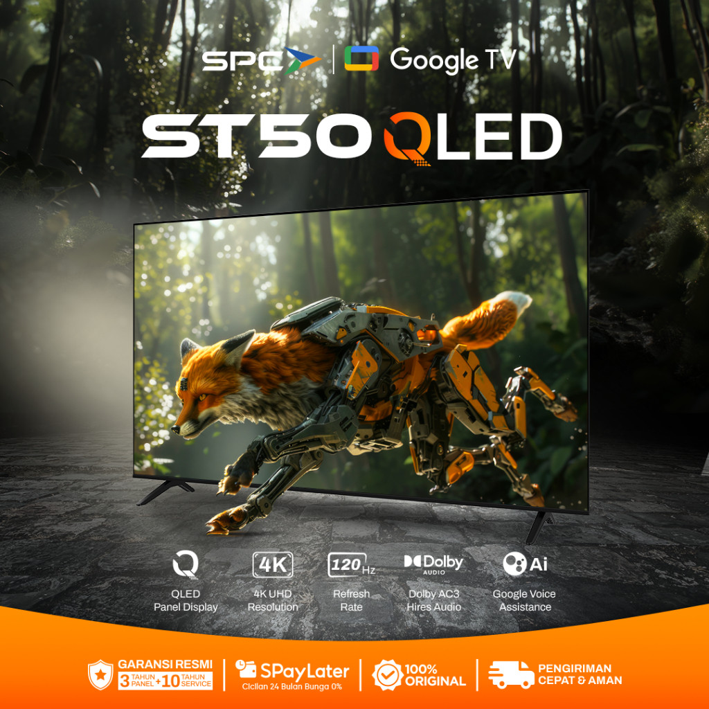 SPC Google TV 50 inch - ST50 QLED Google TV 4K UHD | Dolby Audio | Google Assistant | Digital TV | F