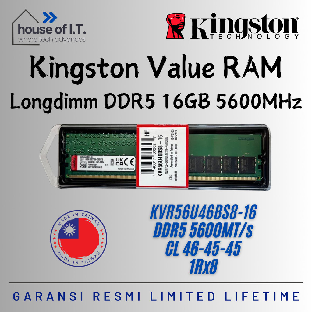 RAM Longdimm KINGSTON VALUE RAM 16GB DDR5 5600MHz - Longdimm Kingston DDR5 16GB