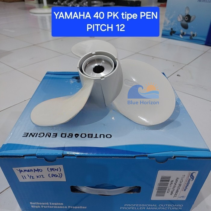 Propeller YAMAHA 40 PK HP tipe PEN  11 1/2 X 12  (Pitch 12) 676-45943-62 Kipas Baling Baling Mesin T