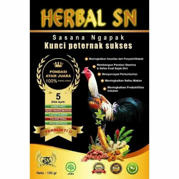 100 GRAM JAMU AYAM HERBAL SN PENAMBAH BOBOT AYAM SEHAT PRODUKTIF by Happypaws id
