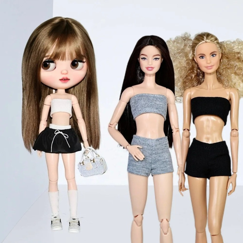 30cm doll clothes set / underwear suit top + short / clothing outfit for 1/6 Xinyi FR ST OB BB Doll 