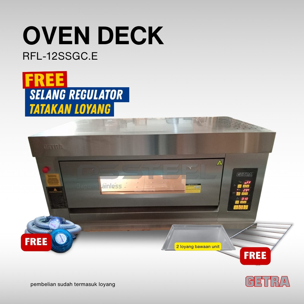 GETRA Gas Baking Oven RFL-12SSGC.E / Digital Oven Getra 1 Deck 2 Loyang INCLUDE tatakan 2 loyang dan