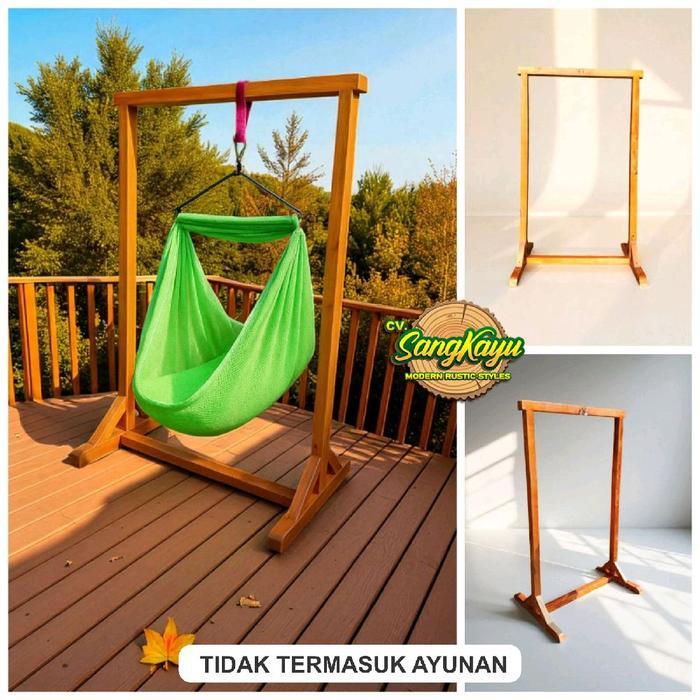 SangKayu Dudukan Ayunan Bayi Penyangga Ayunan Bayi | Tiang Kayu Ayunan Bayi